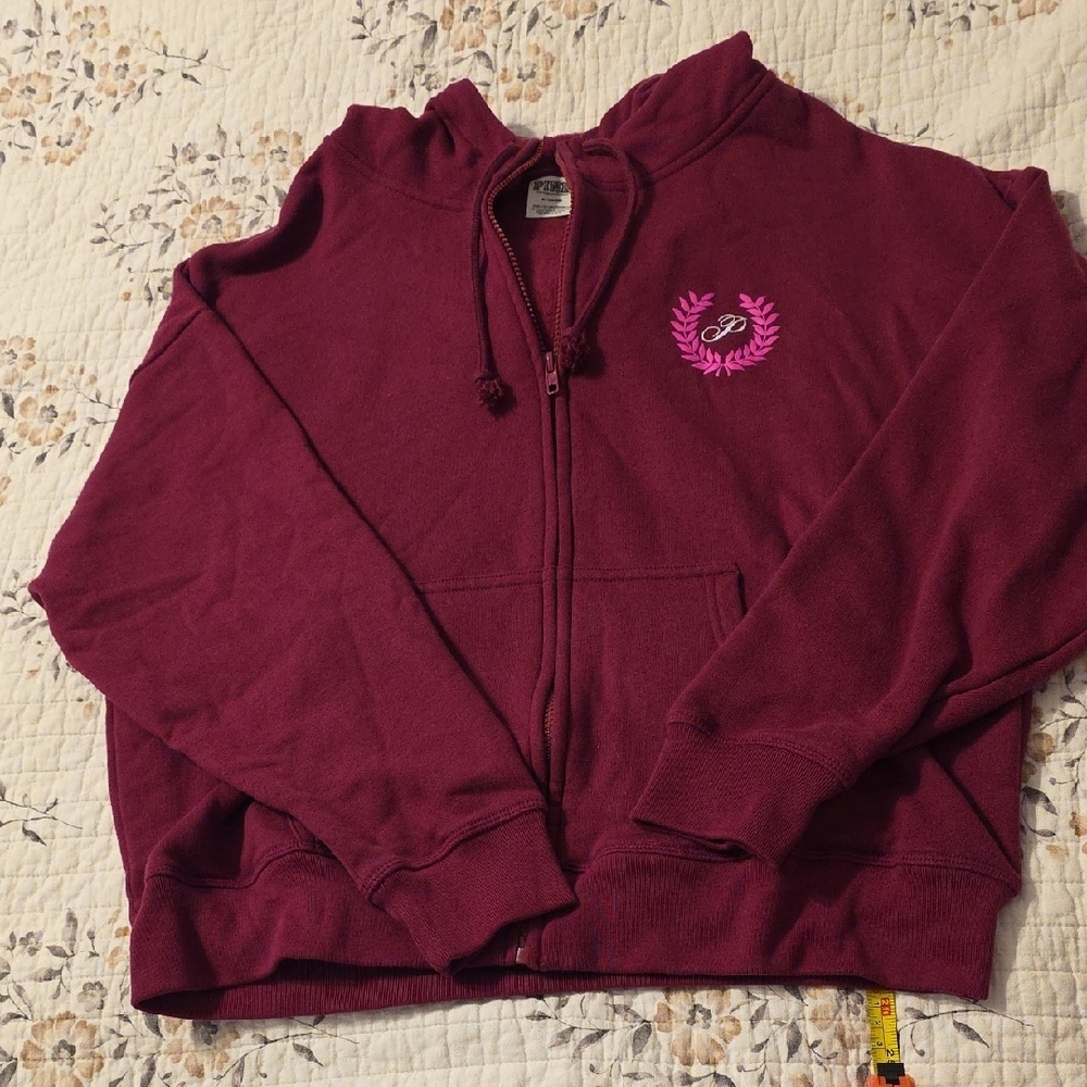Pink Victoria's Secret Set Burgundy Jogger size small and hoody size medium set